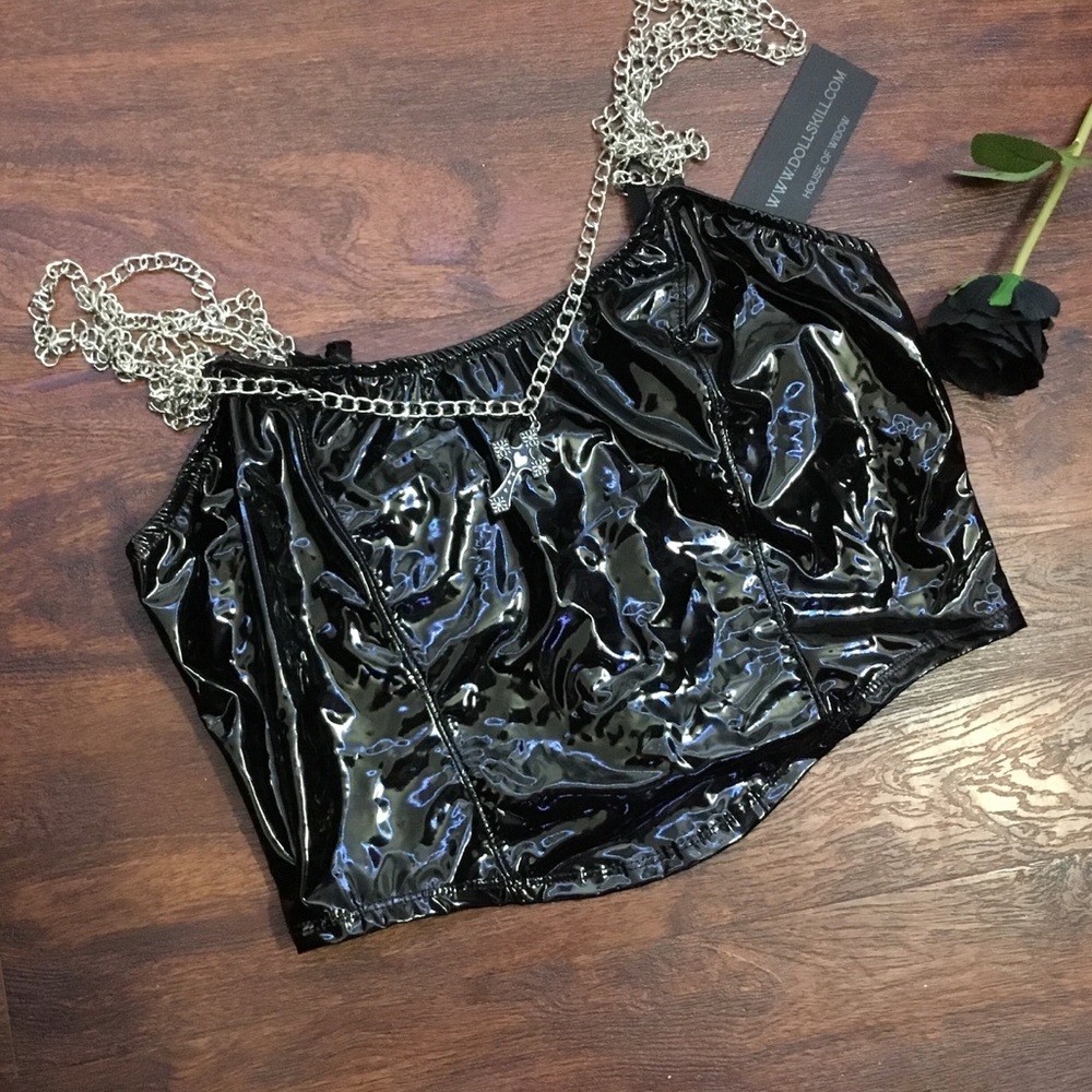 Dolls Kill Cropped Top With Chains